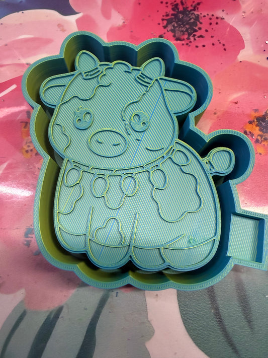 Christmas light cow